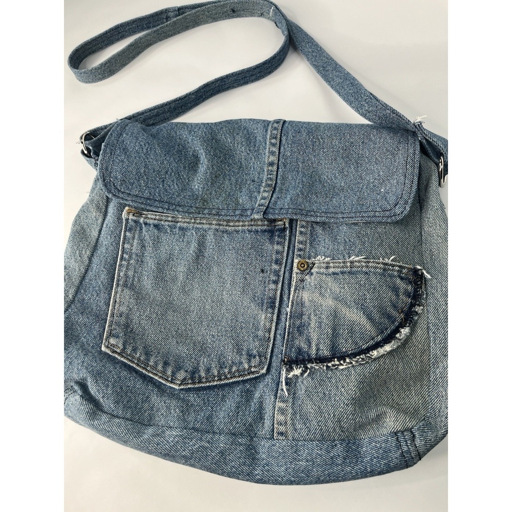 Vintage 90's-Y2K Denim Jean Multipocket Midwash Sling Bag Purse
